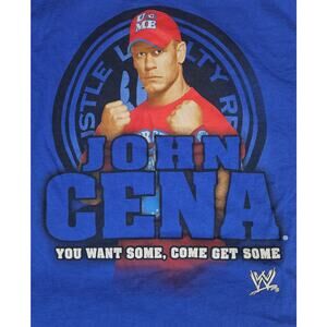 John Cena long sleeve blue T-Shirt Youth 14/16 authentic WWE Come get some 2011